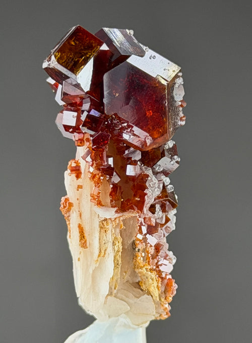 Vanadinite with Barite and gypsum in perfect Conditions -Vanadinite lovers -