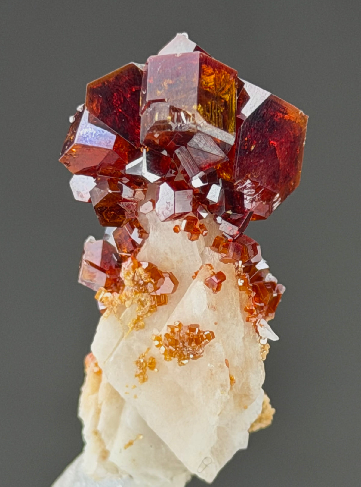 Vanadinite with Barite and gypsum in perfect Conditions -Vanadinite lovers -