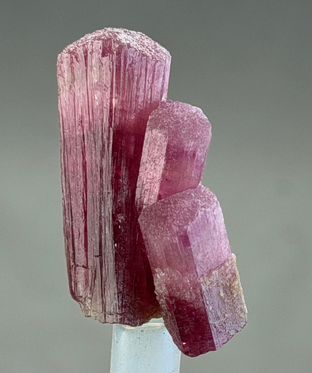 Rubellite Tourmaline – Three Intergrown Pink Red Crystals – 40 mm – Collector Mineral Specimen