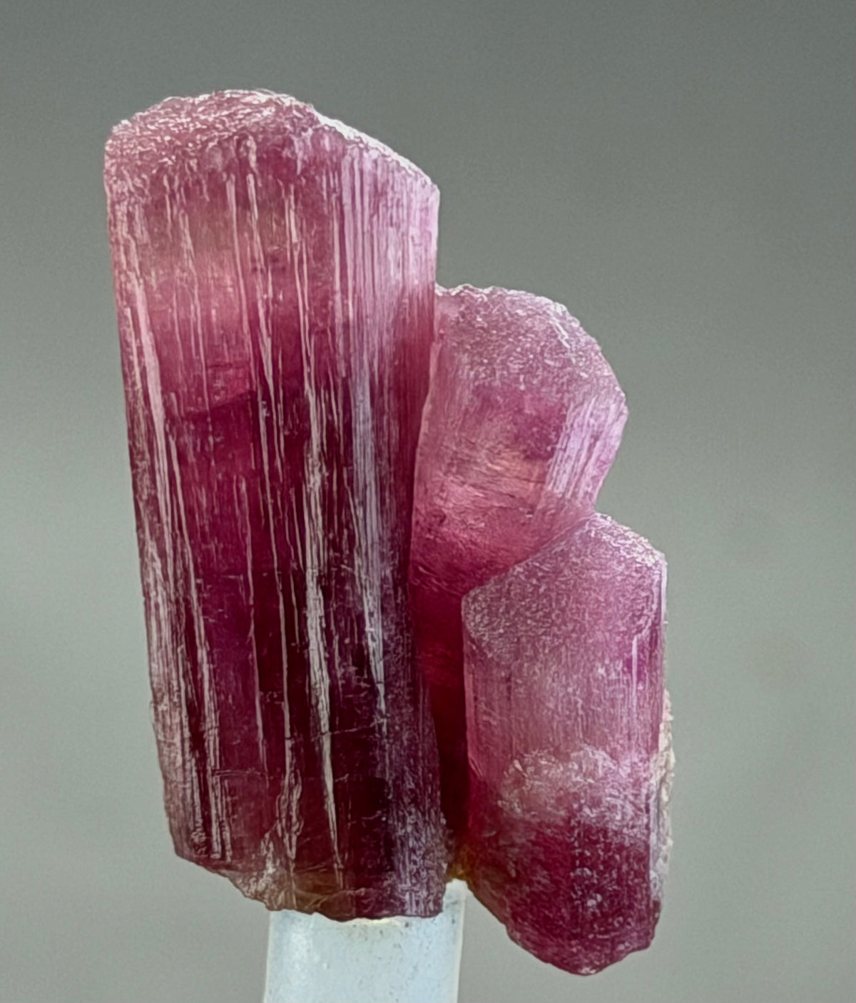 Rubellite Tourmaline – Three Intergrown Pink Red Crystals – 40 mm – Collector Mineral Specimen
