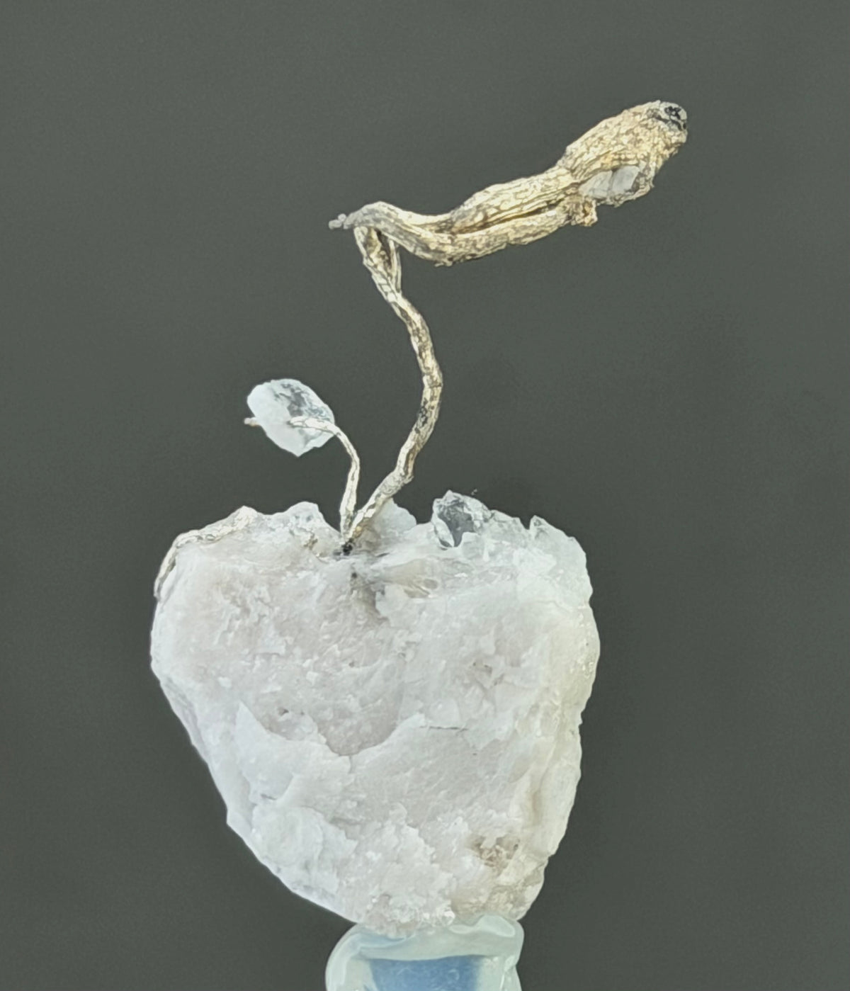 Silver With Quartz Thumbnail Size - Mineral Speciemens Colletors -