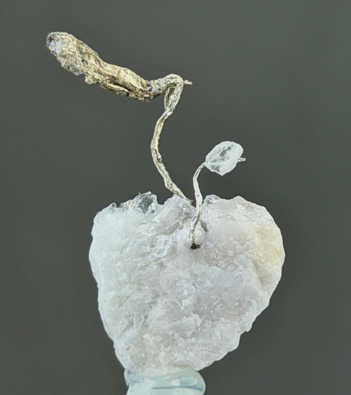 Silver With Quartz Thumbnail Size - Mineral Speciemens Colletors -