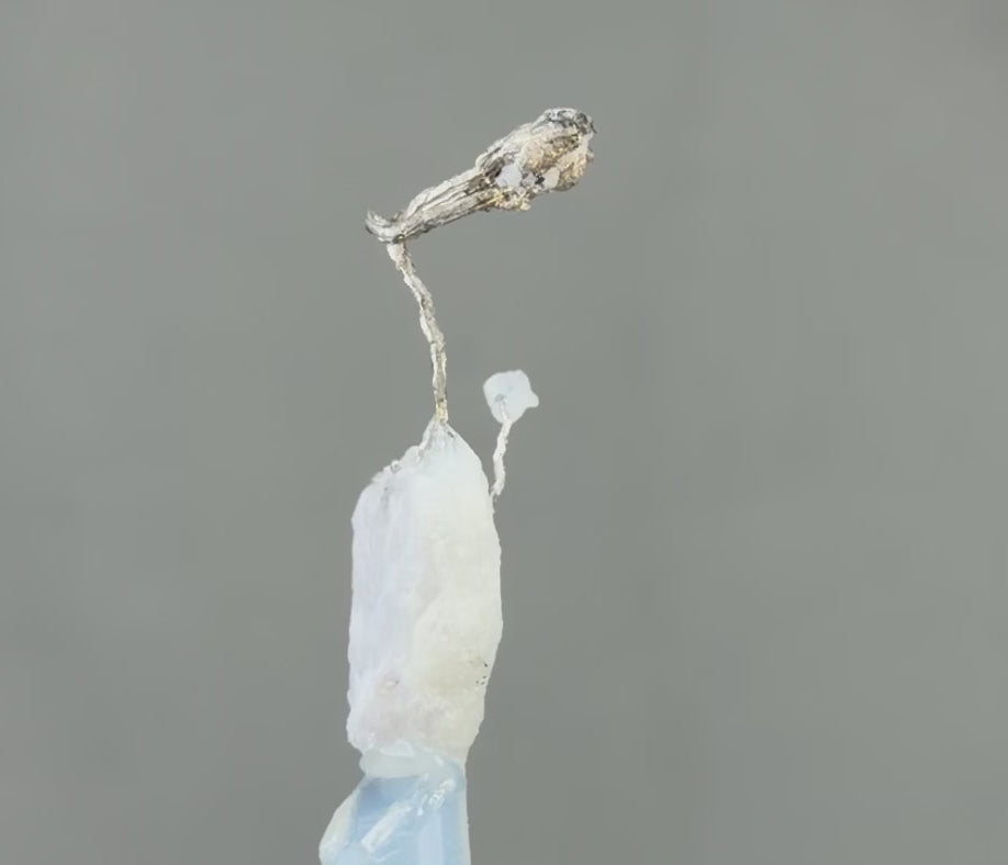Silver With Quartz Thumbnail Size - Mineral Speciemens Colletors -